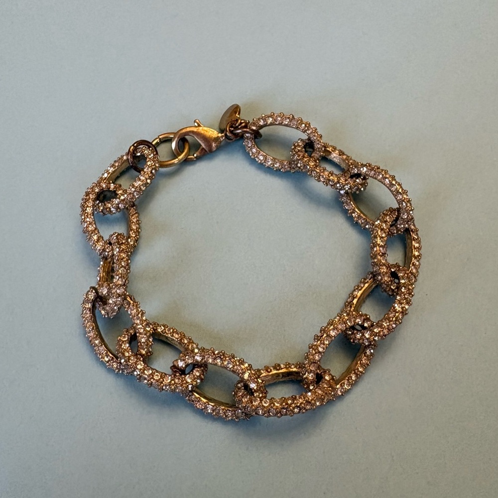 Gold rhinestoned bracelet